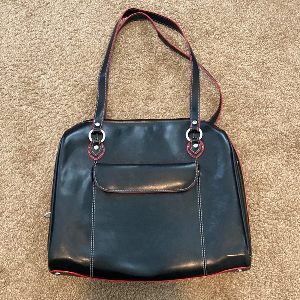 McKlein Black and Red Laptop Briefcase Bag